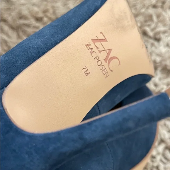 ZAC Zac Posen Dark Blue Heels with Buckle Detail - Picture 8 of 8